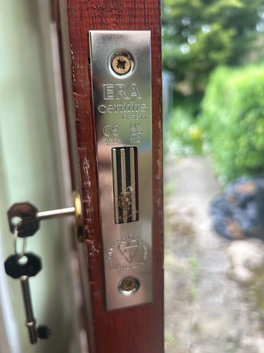 New ERA British Standard kitemarked mortice sashlock fitted in a timber door with keys